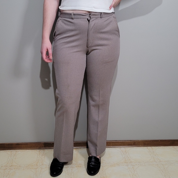 Vintage Brown houndstooth 70s pants - Picture 9 of 9